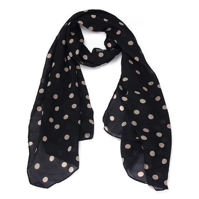 JECKSION 2016 women scarf Long Wrap Shawl Polka Dot Chiffon Scarf Scarves Stole #LN